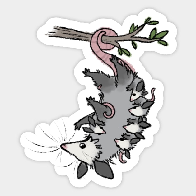 Joyous June Opossum Sticker by Tayleaf